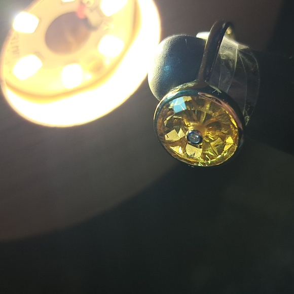 An Elegant LehrerTorusRing Citrine & Diamond 10k Gold - Picture 3 of 4